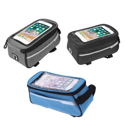 Outdoor Sports Waterproof Bicycle Bike Cycling Frame Bag with Touch Screen Phone Holder