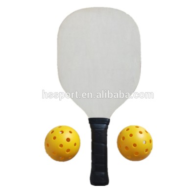 wood pickleball paddle set 2 racket 4 balls