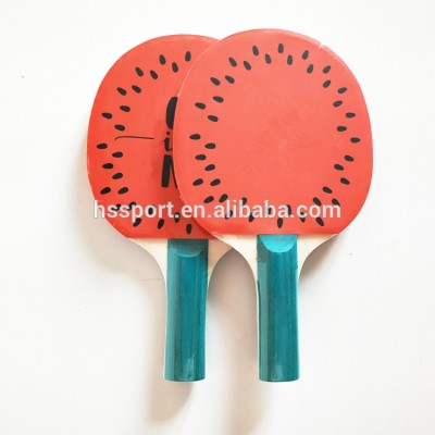 customized long handle Interesting children play table tennis racket cheap printed colorful pattern table tennis bat racket